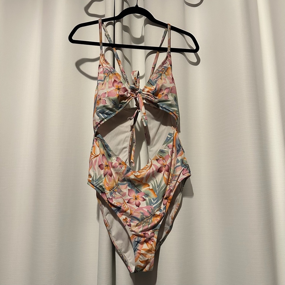 Tropical floral one piece swimsuit